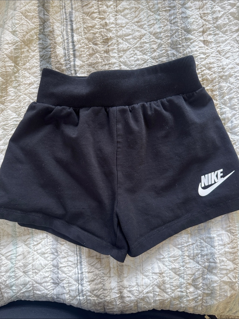 Nike Black Girls' Athletic Shorts with White Swoosh